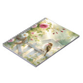 Garden Rose Bird Watercolor Scene ノートブック (左側)