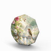 Garden Rose Bird Watercolor Scene フォトブロック (右)