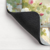 Garden Rose Bird Watercolor Scene マウスパッド (コーナー)