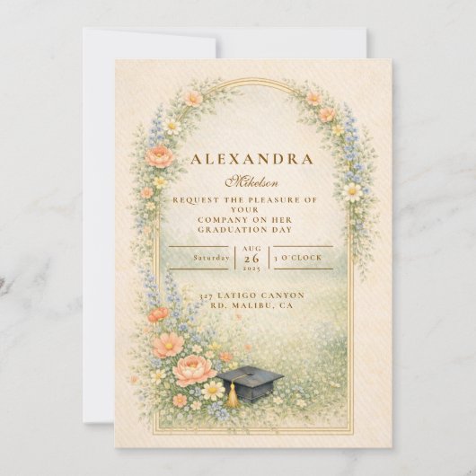 Garden Rose Graduation Celebration 招待状 (正面)