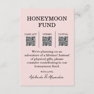 Garden Rose Pink Wedding Honeymoon Fund エンクロージャーカード