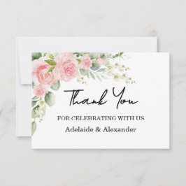 Garden Rose Pink Wedding Thank You Card サンキューカード