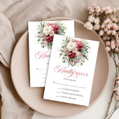 Garden Rustic Red Blush Wedding RSVP Card
