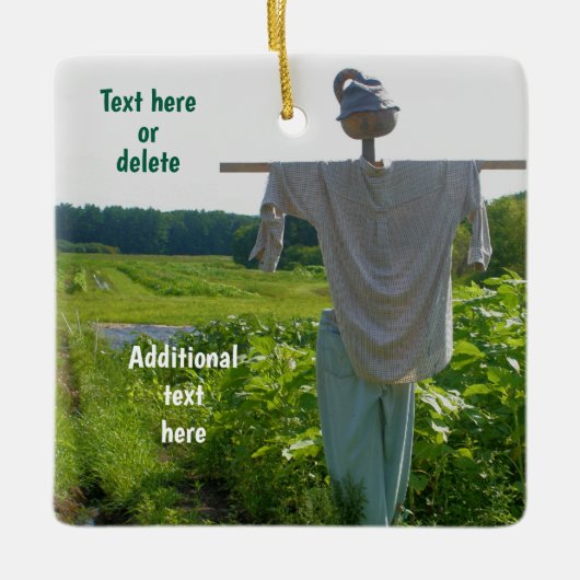 Garden Scarecrow Nature Personalized セラミックオーナメント (正面)