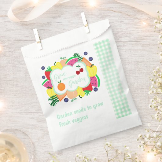 Garden Seeds Gift Bridal Shower フェイバーバッグ (クリップ留めされた状態)