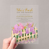 Garden She's Fresh off Market Bridal Shower アクリル招待状 (インサイチュ (ポータブル))
