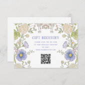 Garden Spring Floral Bridal Shower QR Code エンクロージャーカード (正面/裏面)