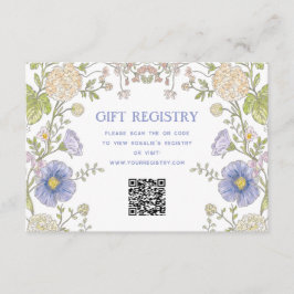 Garden Spring Floral Bridal Shower QR Code エンクロージャーカード