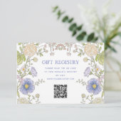 Garden Spring Floral Bridal Shower QR Code エンクロージャーカード (スタンド正面)