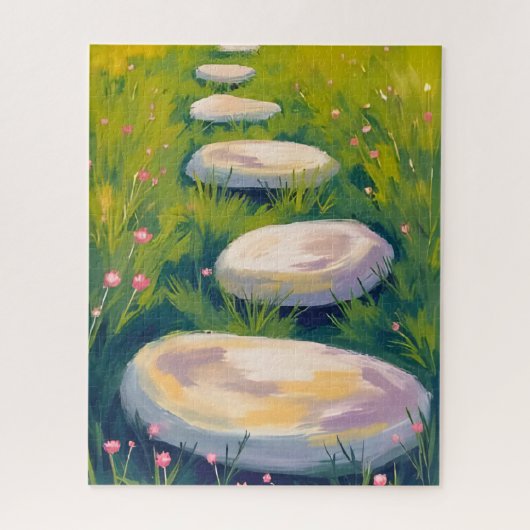 Garden Stepping Stones Watercolor ジグソーパズル (縦)