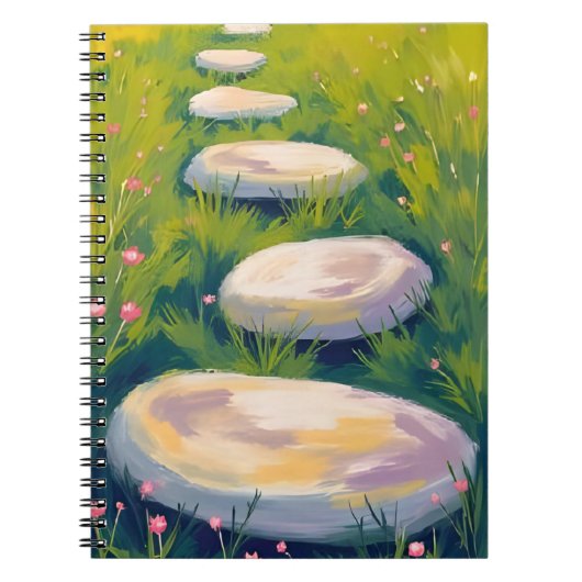 Garden Stepping Stones Watercolor Painting ノートブック (正面)