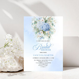 Garden Style Blue Hydrangea Bridal Shower Invites 招待状