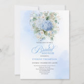 Garden Style Blue Hydrangea Bridal Shower Invites 招待状 (正面)