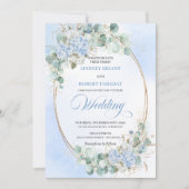 Garden Style Blue Hydrangea Wheat Wedding Invite 招待状 (正面)