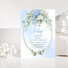 Garden Style Blue Hydrangeas Baby Shower Invitatio 招待状