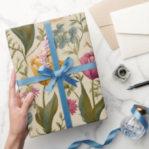 Garden Style Multicolor Tulip Ivory Floral Pattern