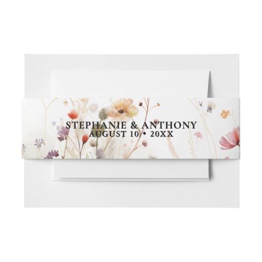 Garden Sunflower Wedding Invitation Belly Band 招待状ベリーバンド (正面例)