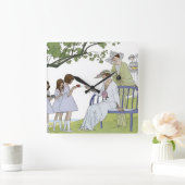 Garden tea party スクエア壁時計 (ホーム)