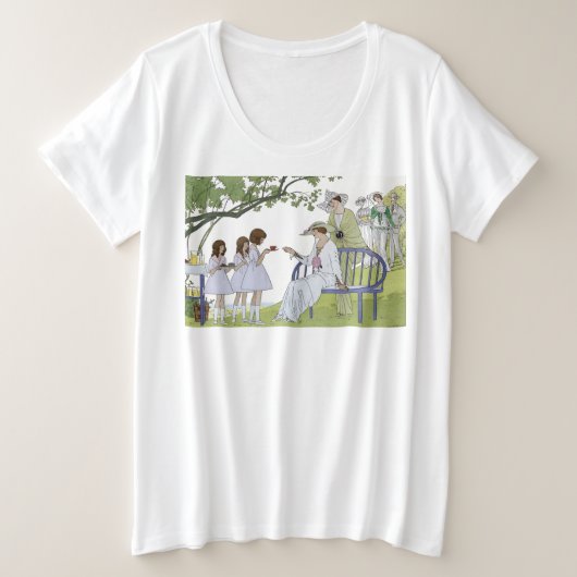Garden tea party  プラスサイズTシャツ (デザイン正面)