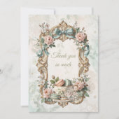Garden Tea Party Floral Thank You Card サンキューカード (正面)