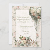 Garden Tea Party Floral Thank You Card サンキューカード (裏面)