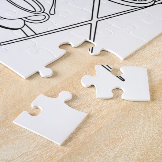 Garden Tea Party & Sleeping Cat Jigsaw Puzzle ジグソーパズル (側面)