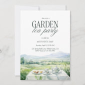 Garden Tea Party Watercolor Elegant Mother’s Day 招待状 (正面)