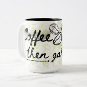 Garden theme coffee mug garden tools             ツートーンマグカップ (正面左)