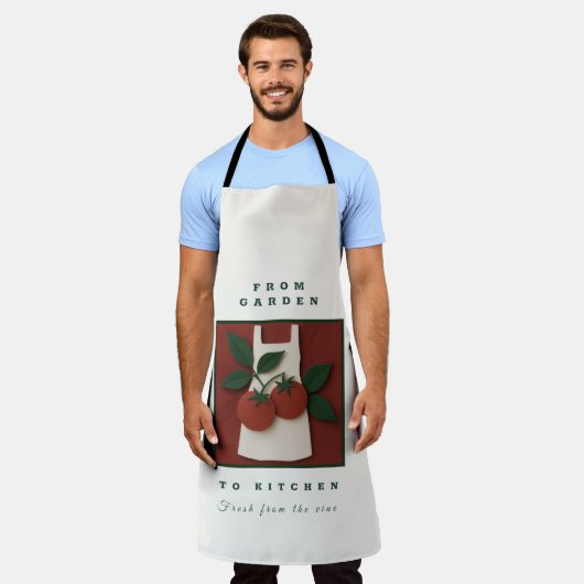 Garden to Kitchen Tomato Apron - Farm Fresh Gift エプロン (着用した状態)