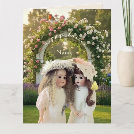 Garden Trellis Antique Dolls BIG Card サンキューカード (正面)