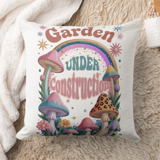 Garden Under Construction  Boho Mushroom art クッション (ブランケット)