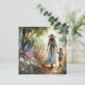 Garden Walk Mother’s Day Card Woman & Child カード (スタンド正面)