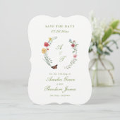 Garden Wedding Die Cut Save the Date Card 招待状 (スタンド正面)