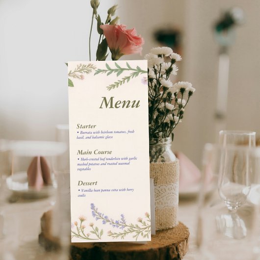 Garden Wedding Reception Menu メニュー