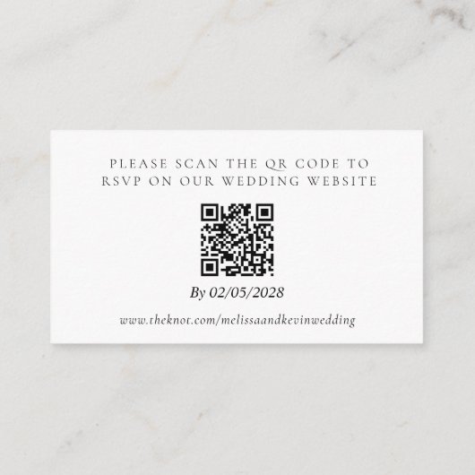 Garden Wedding RSVP QR Code Response Card エンクロージャーカード (裏面)