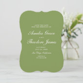 Garden Wedding Save the Date Die-Cut Green 招待状 (スタンド正面)