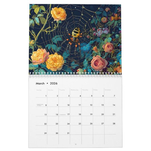 Garden Whispers – Insects & Wings Among Blossoms 2 カレンダー (3月 2026)
