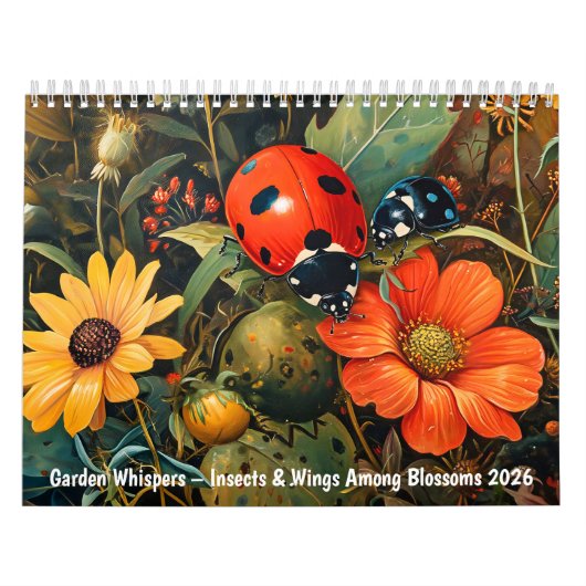Garden Whispers – Insects & Wings Among Blossoms 2 カレンダー (カバー)