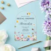 Garden Wildflowers Bridal Shower Invitation アクリル招待状 (インサイチュ (ウェディング))