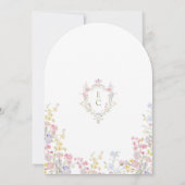Garden Wildflowers Crest Spring Summer Wedding 招待状 (裏面)