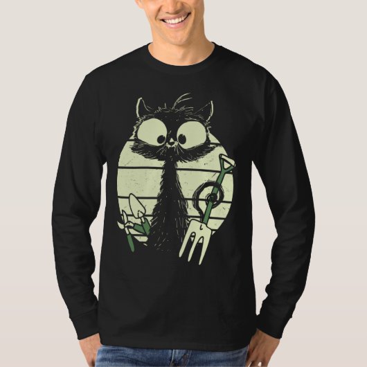 Gardener Cat Gardening Cat Cute Cat With Digging F Tシャツ (正面)