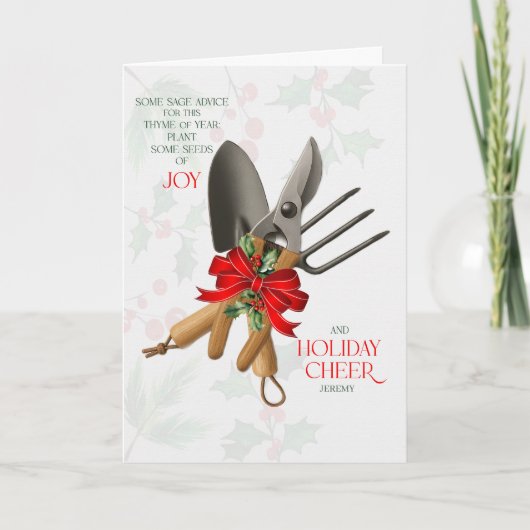 Gardener Sage Advice for Joy and Cheer with Name シーズンカード (正面)