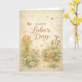 Gardeners Floral Tools Happy Labor Day カード (黄色い花)
