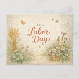 Gardeners Floral Tools Happy Labor Day シーズンポストカード