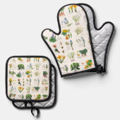 Gardener's harvest and cooking apron. 鍋つかみ&鍋敷きセット (正面/裏面)