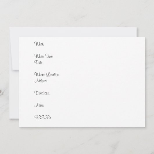 Gardeniaの背景の招待状 招待状 (裏面)