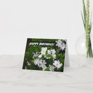Gardeniaの開花を特色にするハッピーバースデーNoteCard カード