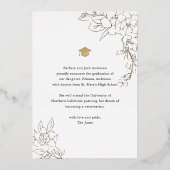 Gardenia Black Arch Photo Graduation発表 箔招待状 (裏面)