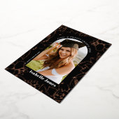 Gardenia Black Arch Photo Graduation発表 箔招待状 (回転した状態)