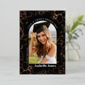 Gardenia Black Arch Photo Graduation発表 箔招待状 (立ち正面)